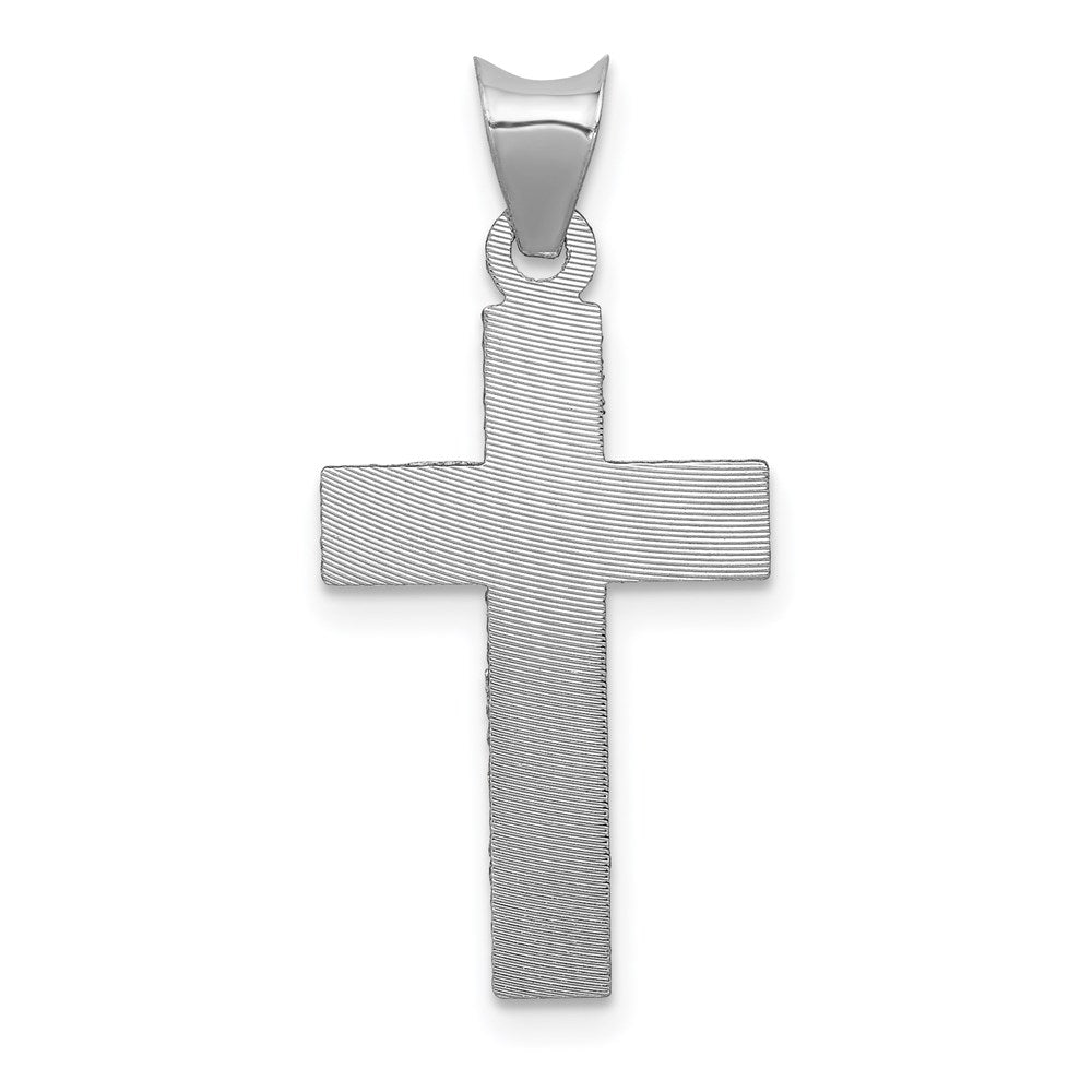 Million Charms 14K White Gold Themed Relgious Crucifix Pendant