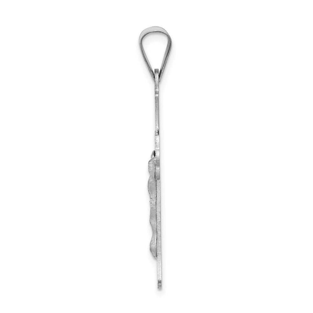 Million Charms 14K White Gold Themed Relgious Crucifix Pendant