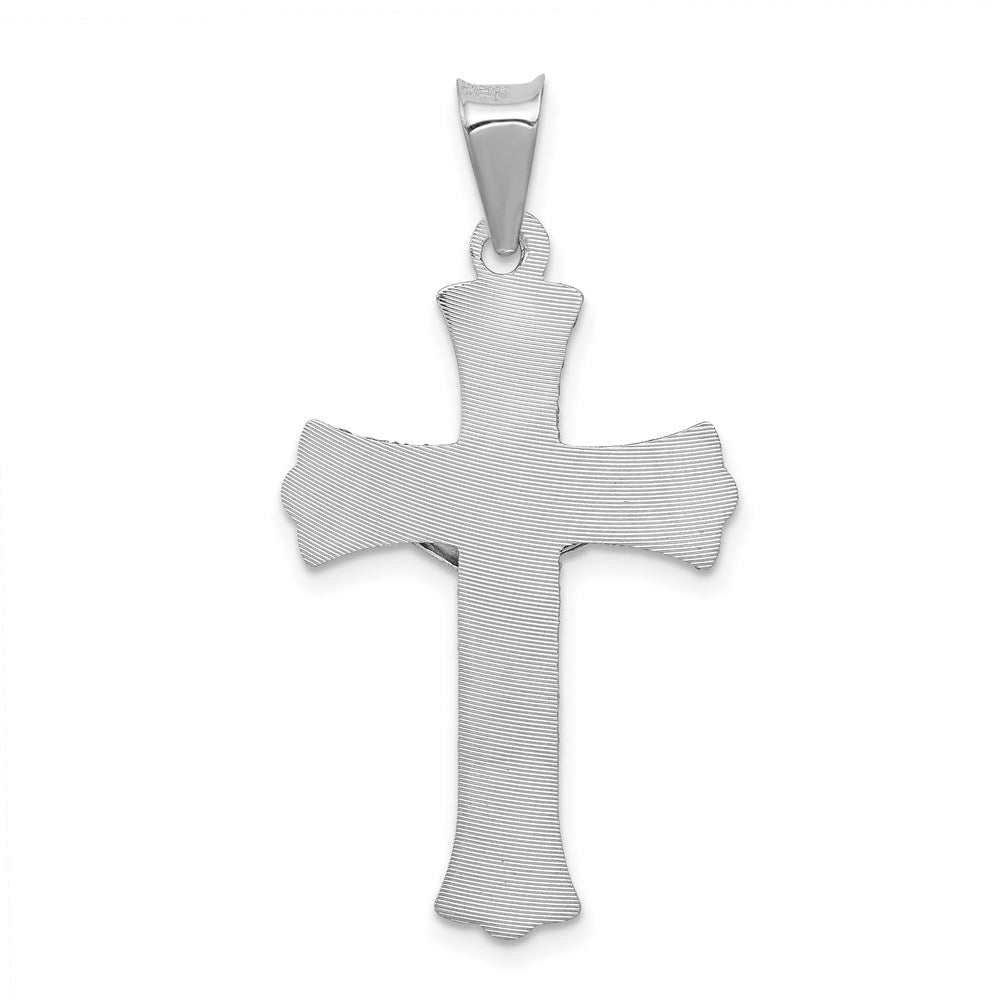Million Charms 14K White Gold Themed Relgious Crucifix Pendant