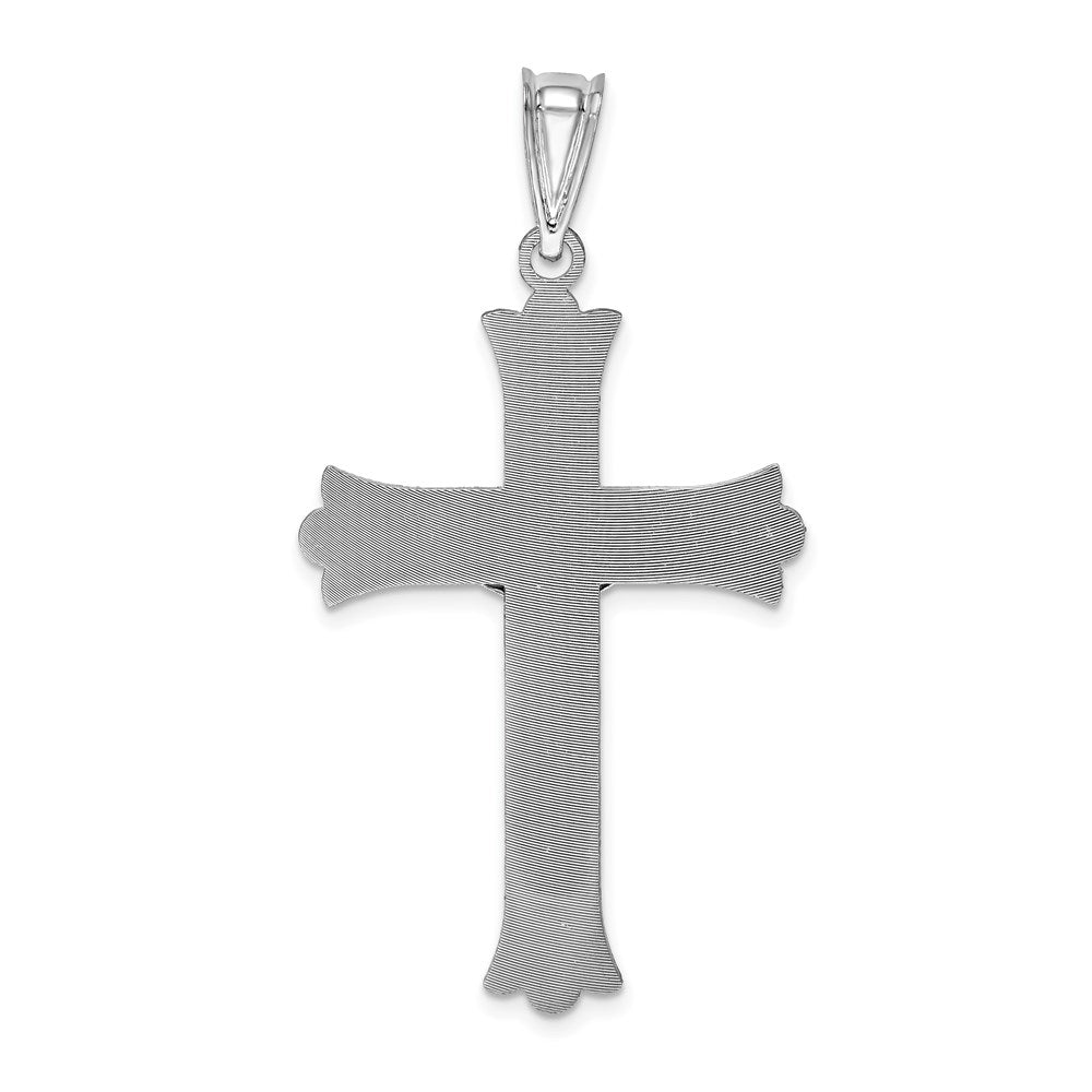 Million Charms 14K White Gold Themed Relgious Crucifix Pendant