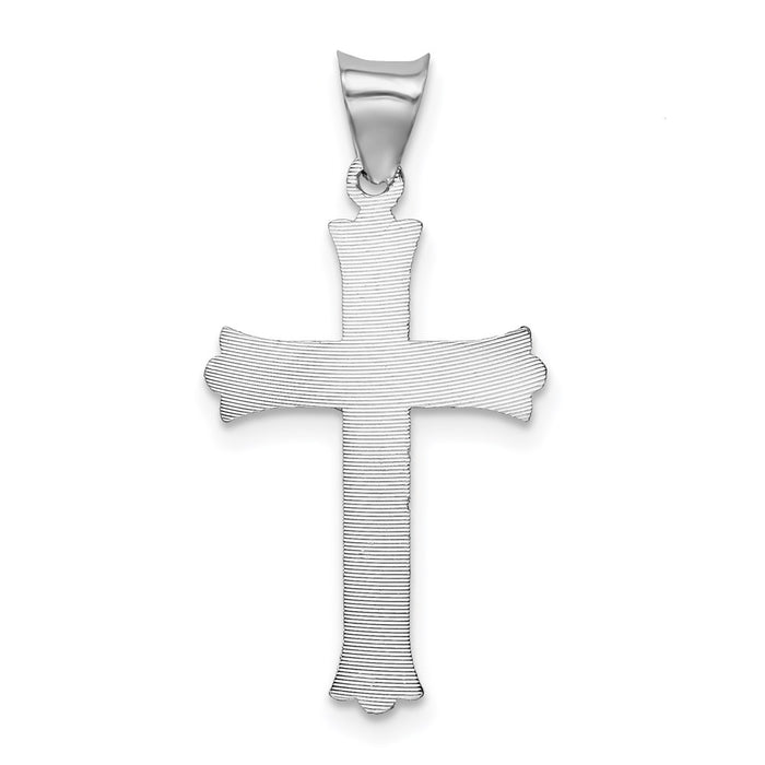 Million Charms 14K White Gold Themed Relgious Crucifix Pendant