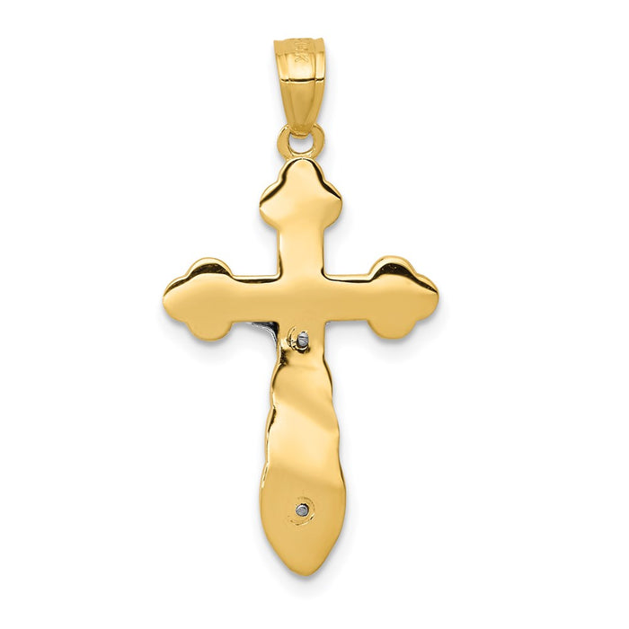 Million Charms 14K Two-Tone Budded Relgious Crucifix Pendant