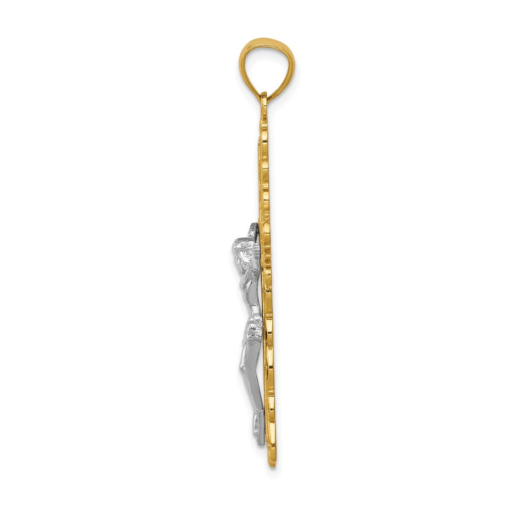 Million Charms 14K Two-Tone Relgious Crucifix Pendant