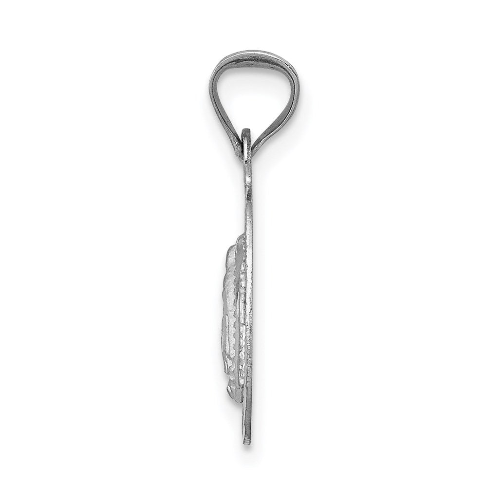 Million Charms 14K White Gold Themed Relgious Our Lady Of Guadalupe Oval Pendant