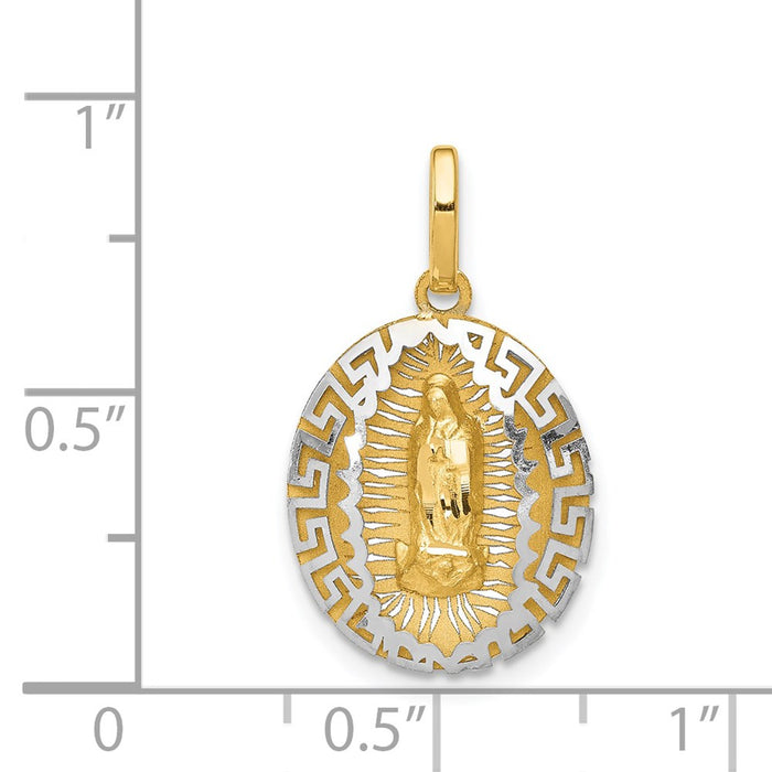 Million Charms 14K Two-Tone Relgious Our Lady Of Guadalupe Pendant