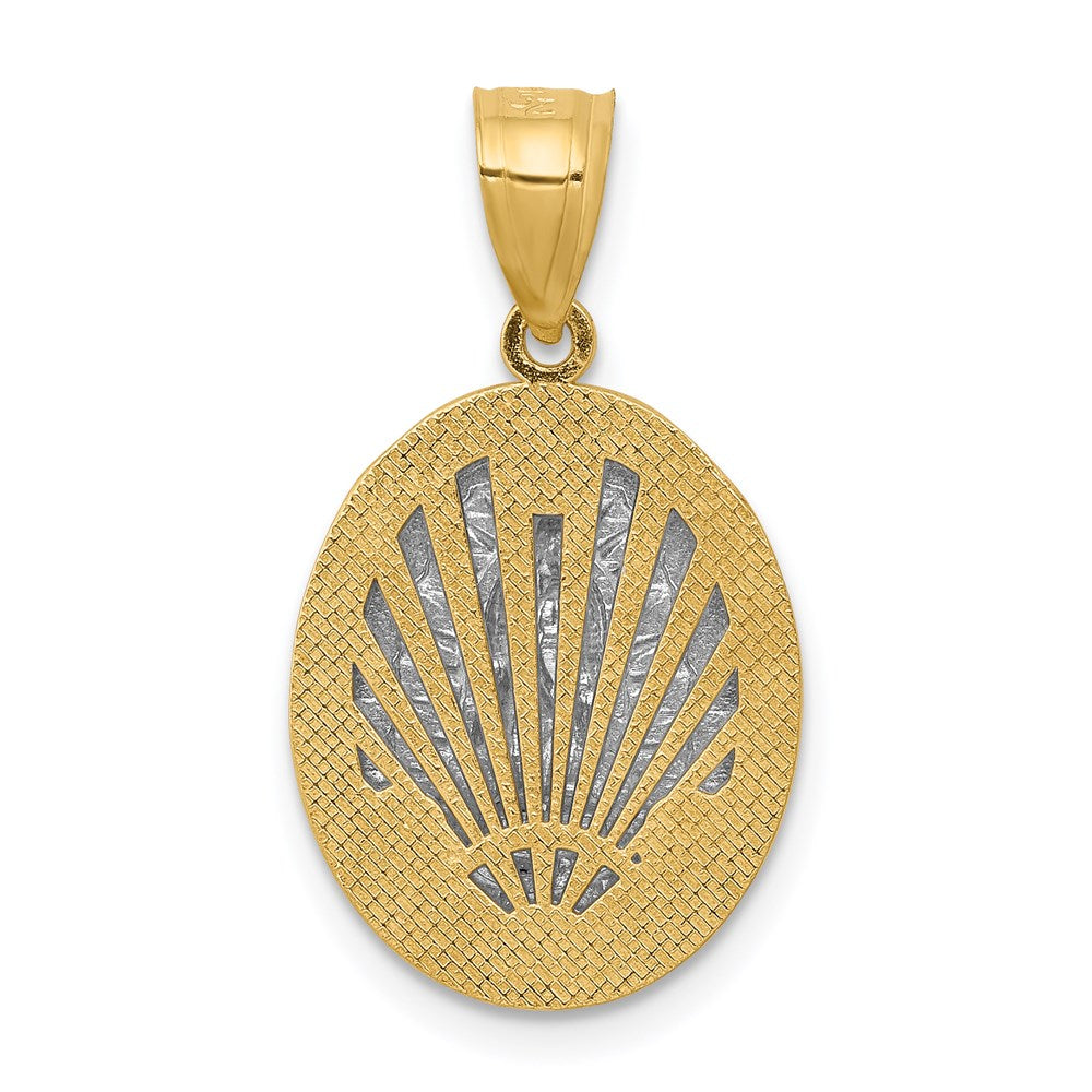 Million Charms 14K Two-Tone Raised Lady Of Guadalupe Pendant