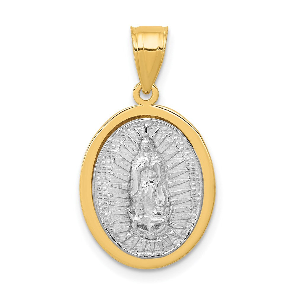 Million Charms 14K Two-Tone Raised Lady Of Guadalupe Pendant