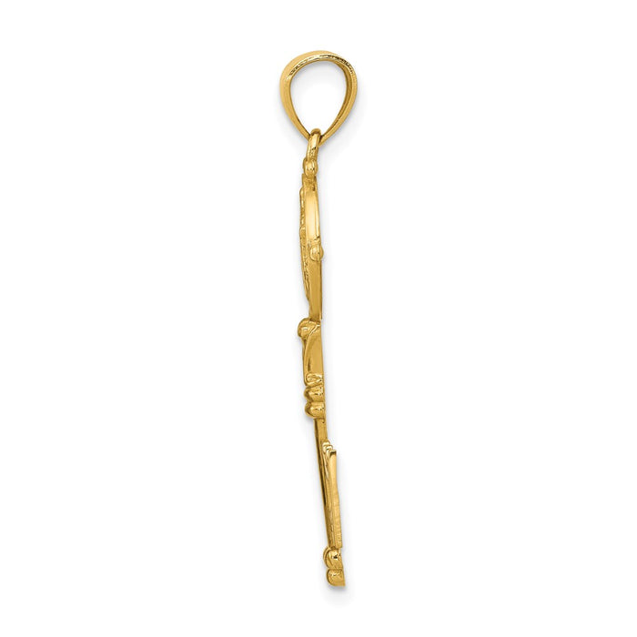 Million Charms 14K Yellow Gold Themed San Benito 2-Sided Key Pendant