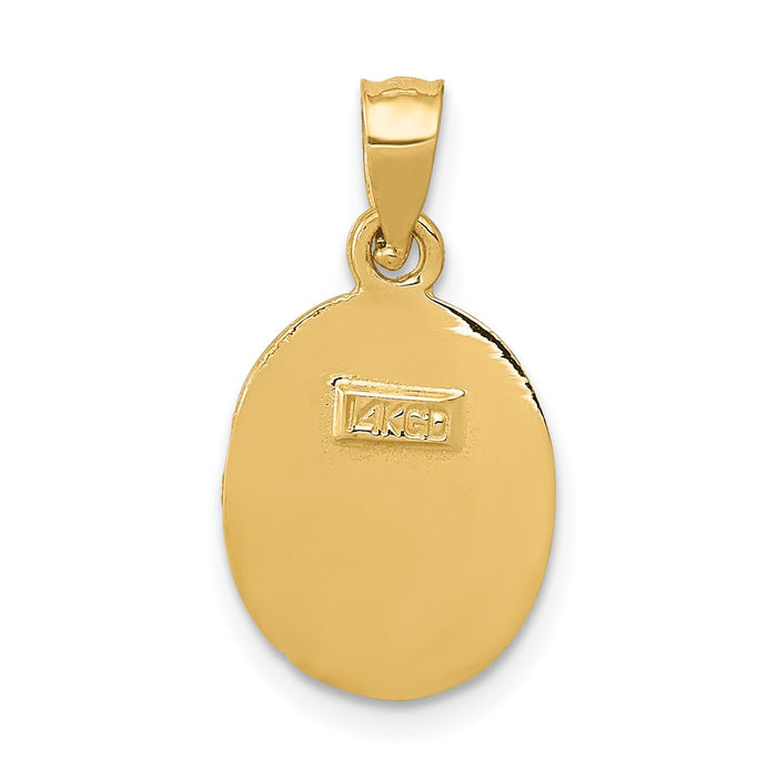 Million Charms 14K Yellow Gold Themed Satin & Diamond-Cut Religious Baptism Pendant