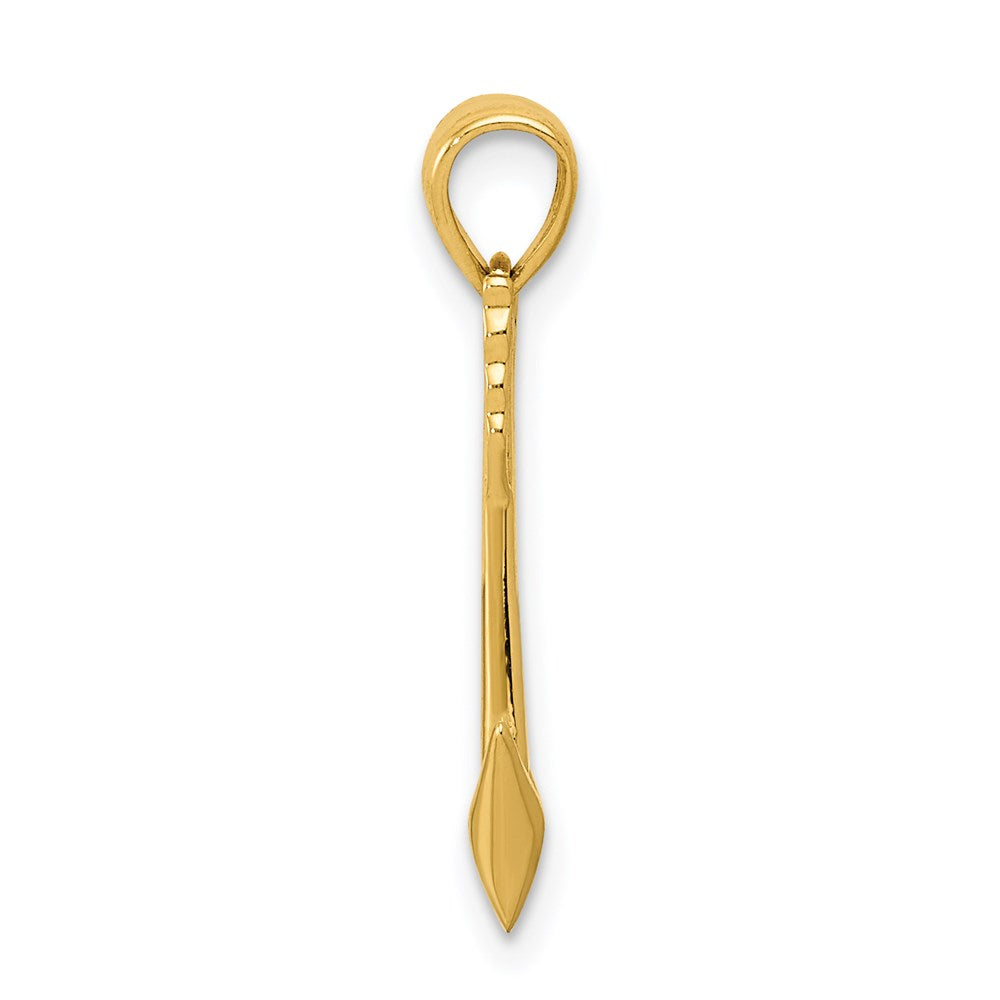 Million Charms 14K Yellow Gold Themed Gold Themed Polished Arrow Pendant