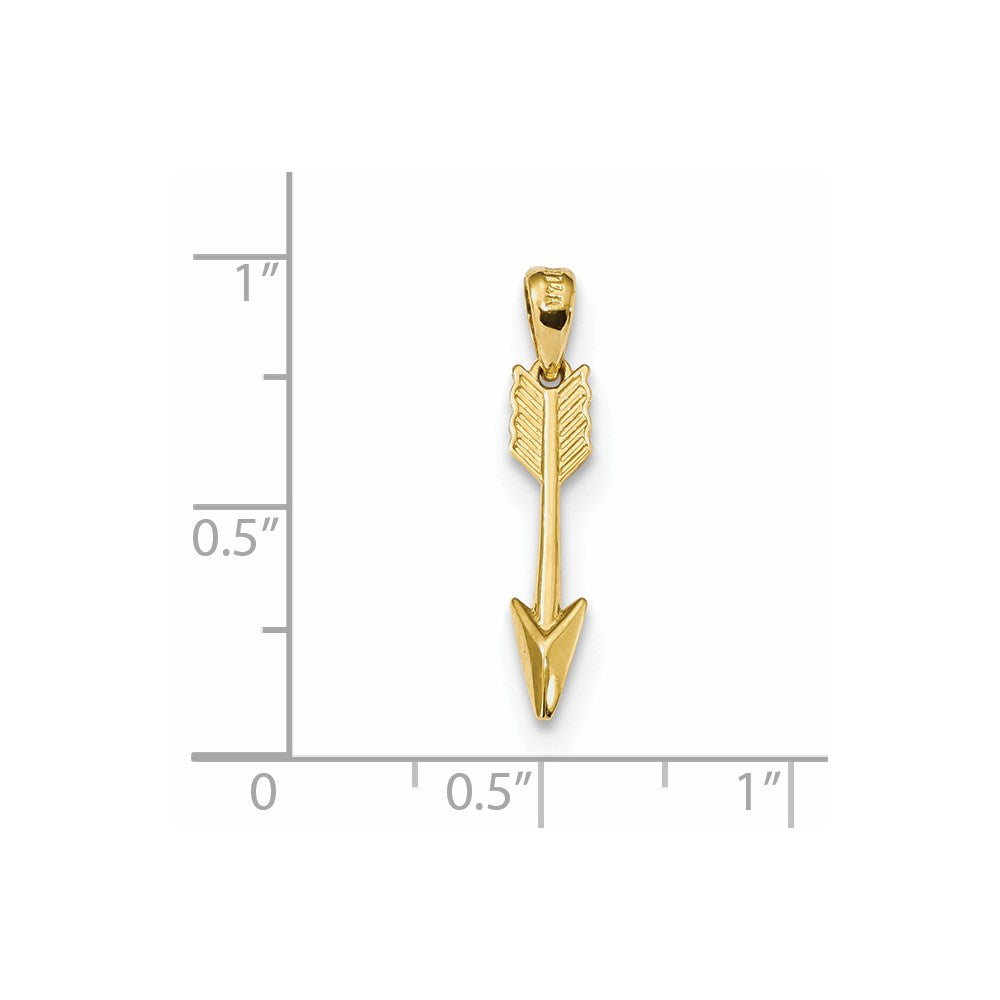 Million Charms 14K Yellow Gold Themed Gold Themed Polished Arrow Pendant
