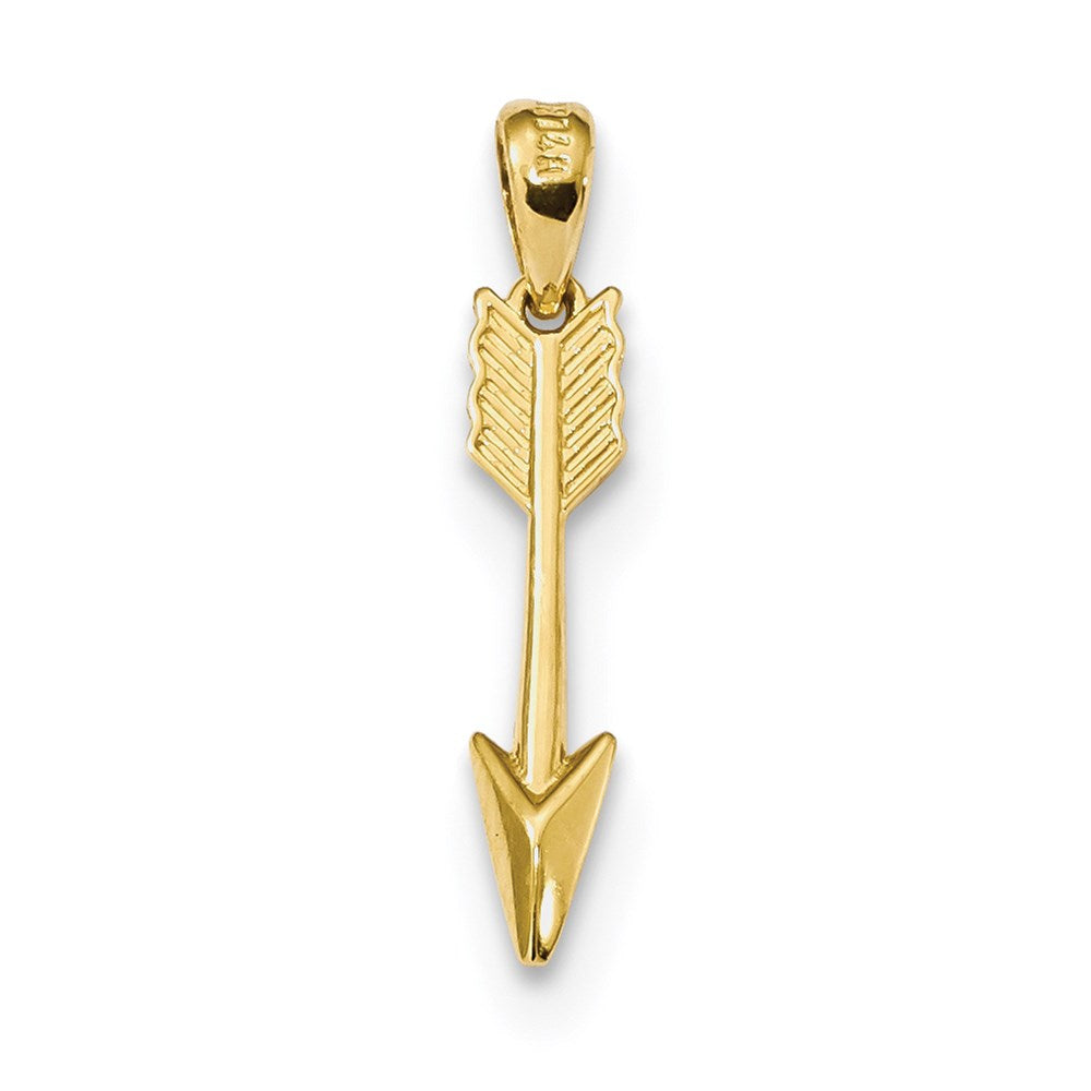 Million Charms 14K Yellow Gold Themed Gold Themed Polished Arrow Pendant