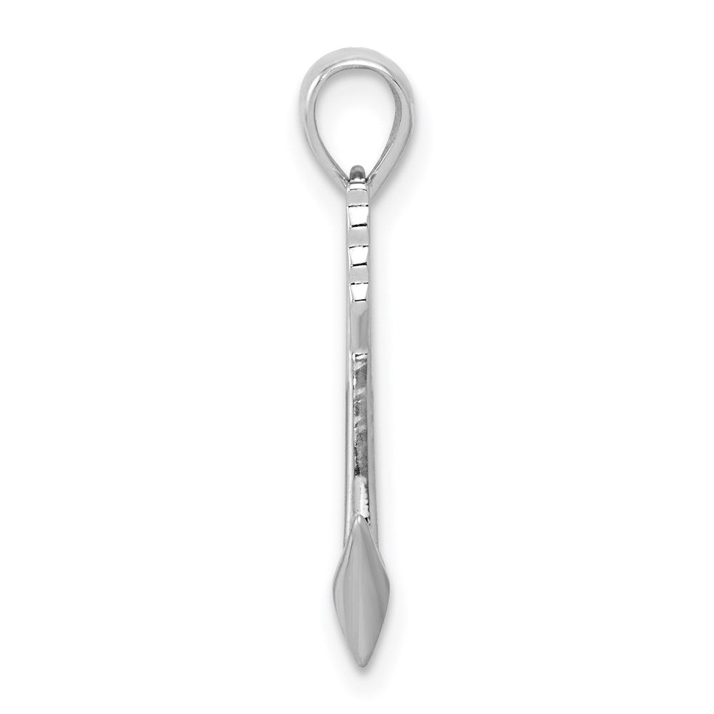 Million Charms 14K White Gold Themed Polished Arrow Pendant