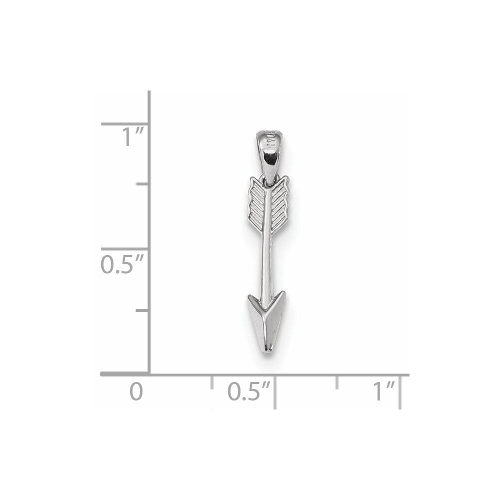 Million Charms 14K White Gold Themed Polished Arrow Pendant