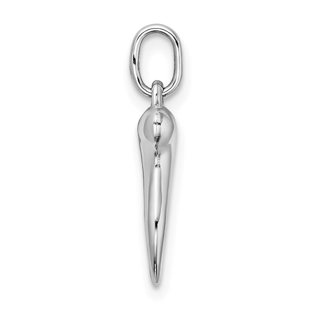 Million Charms 14K White Gold Themed Hollow Italian Horn Pendant