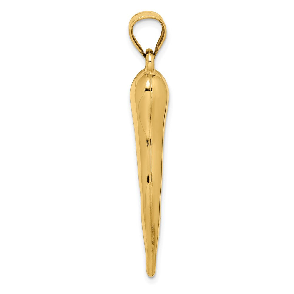 Million Charms 14K Yellow Gold Themed Hollow Italian Horn Pendant