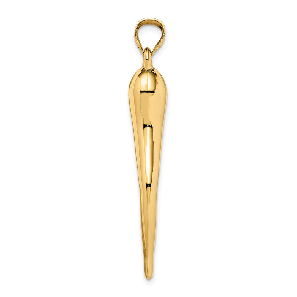 Million Charms 14K Yellow Gold Themed Hollow Italian Horn Pendant