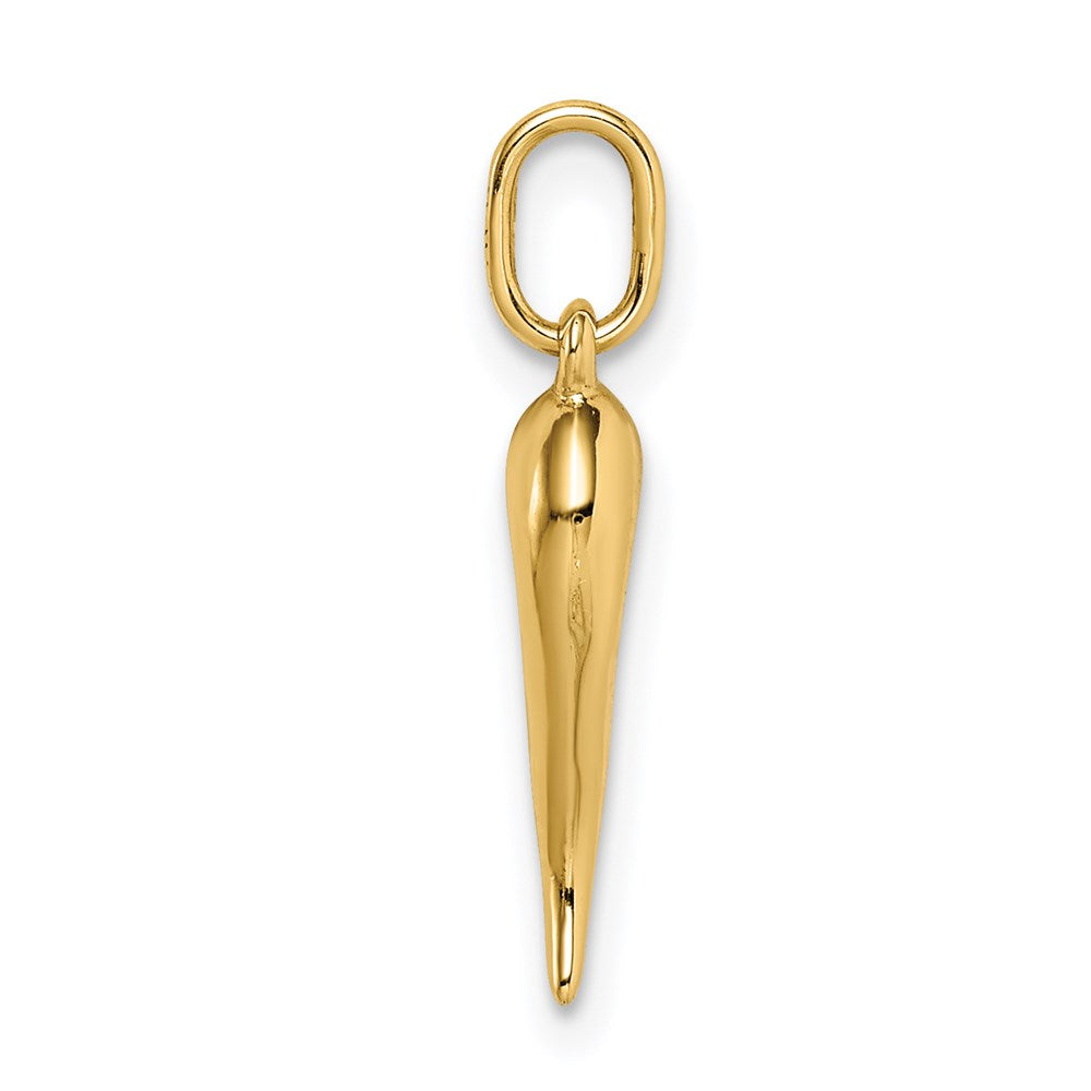 Million Charms 14K Yellow Gold Themed Hollow Italian Horn Pendant