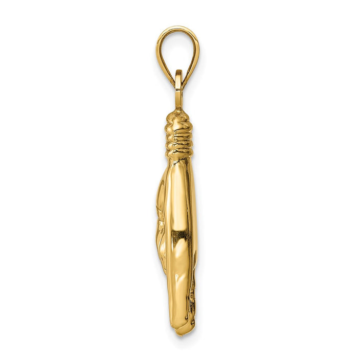 Million Charms 14K Yellow Gold Themed Hollow Rock On Sign Charm