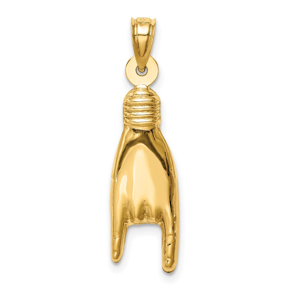 Million Charms 14K Yellow Gold Themed Hollow Rock On Sign Charm
