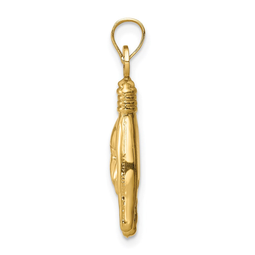Million Charms 14K Yellow Gold Themed Hollow Rock On Sign Charm