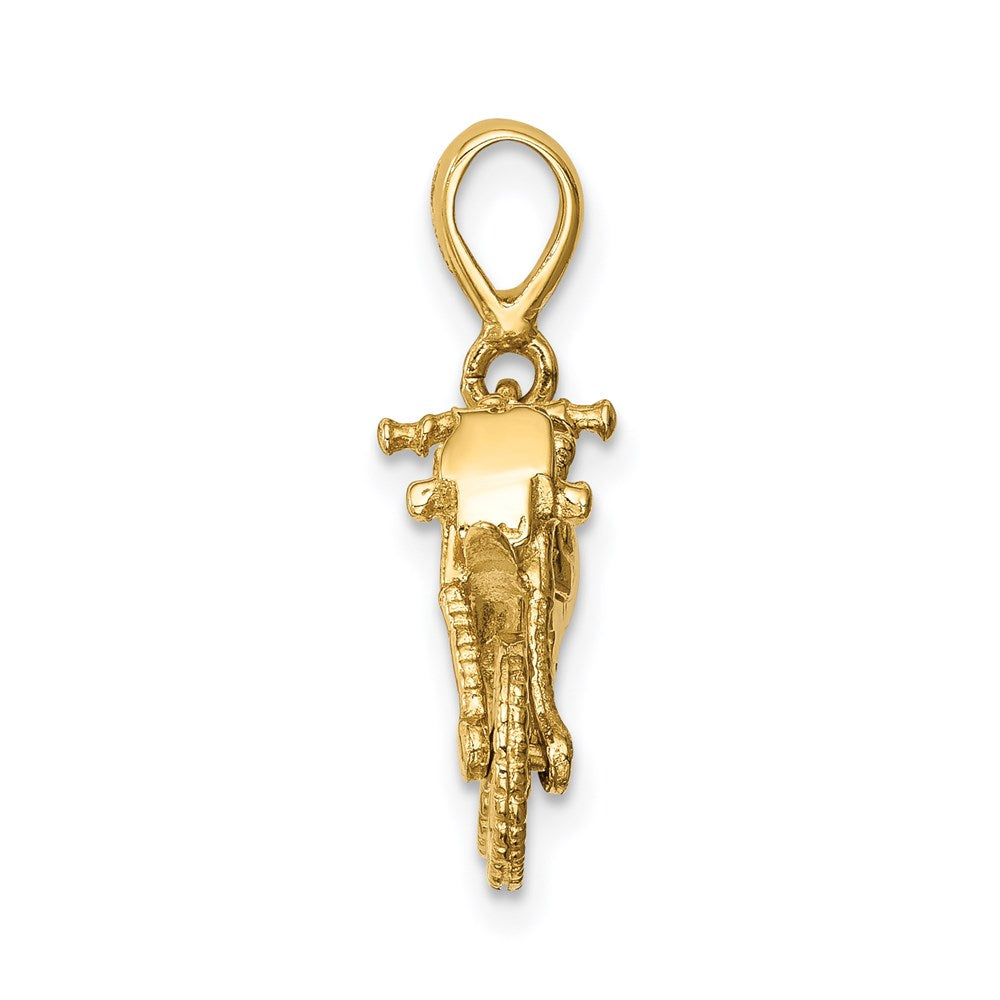 Million Charms 14K Yellow Gold Themed Motorcycle Pendant