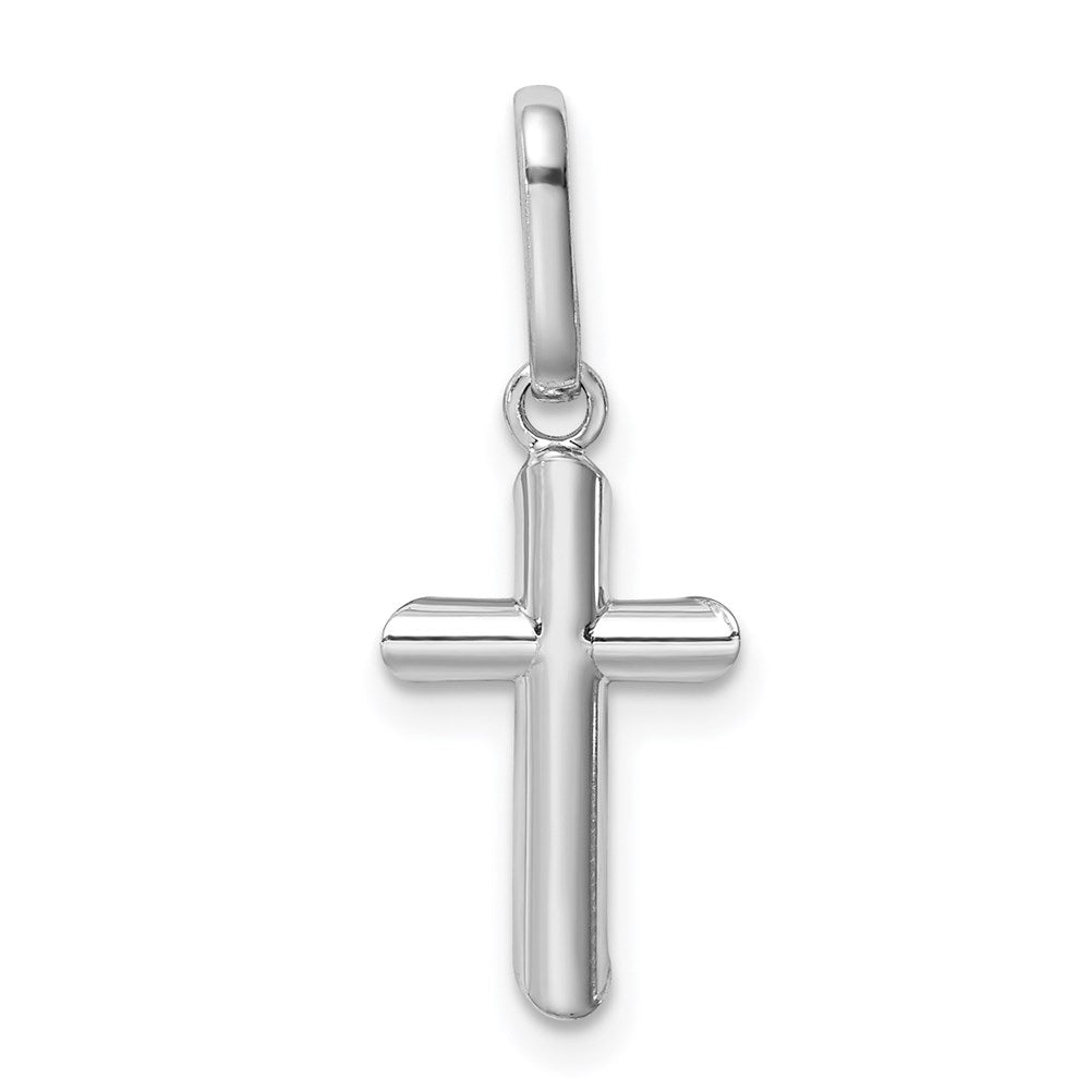 Million Charms 14K White Gold Themed Hollow Relgious Cross Pendant
