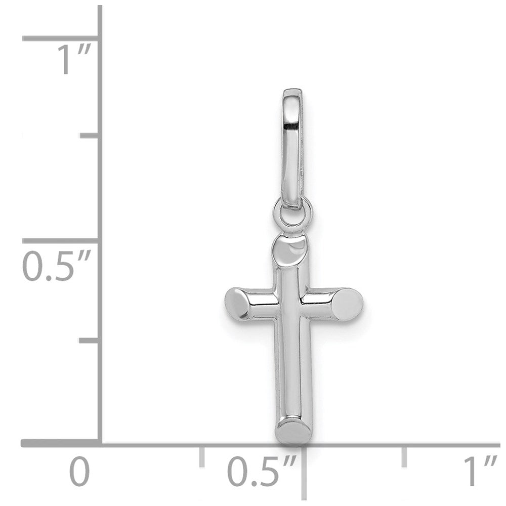 Million Charms 14K White Gold Themed Hollow Relgious Cross Pendant