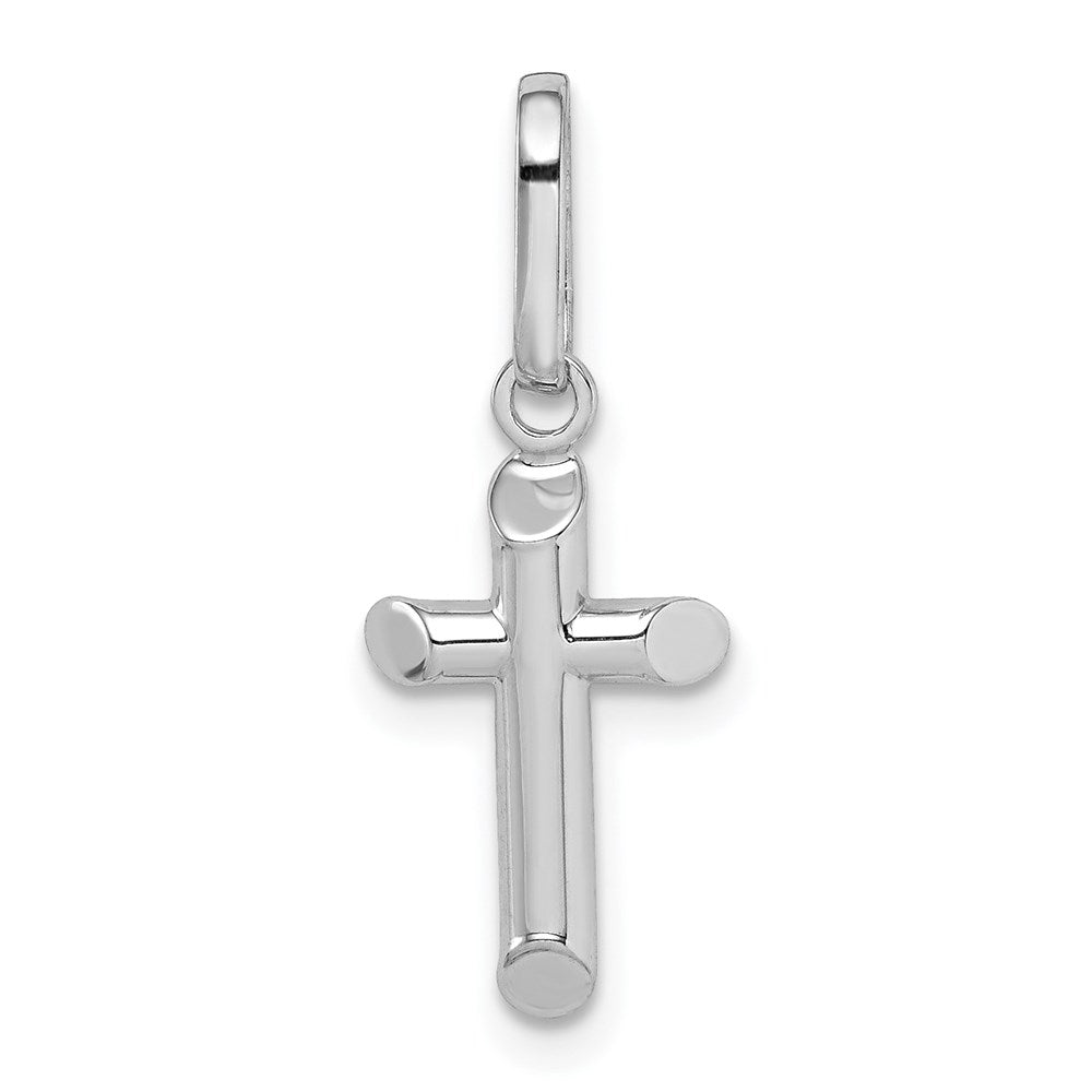 Million Charms 14K White Gold Themed Hollow Relgious Cross Pendant