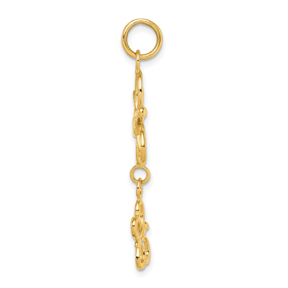 Million Charms 14K Yellow Gold Themed Butterfly Pendant