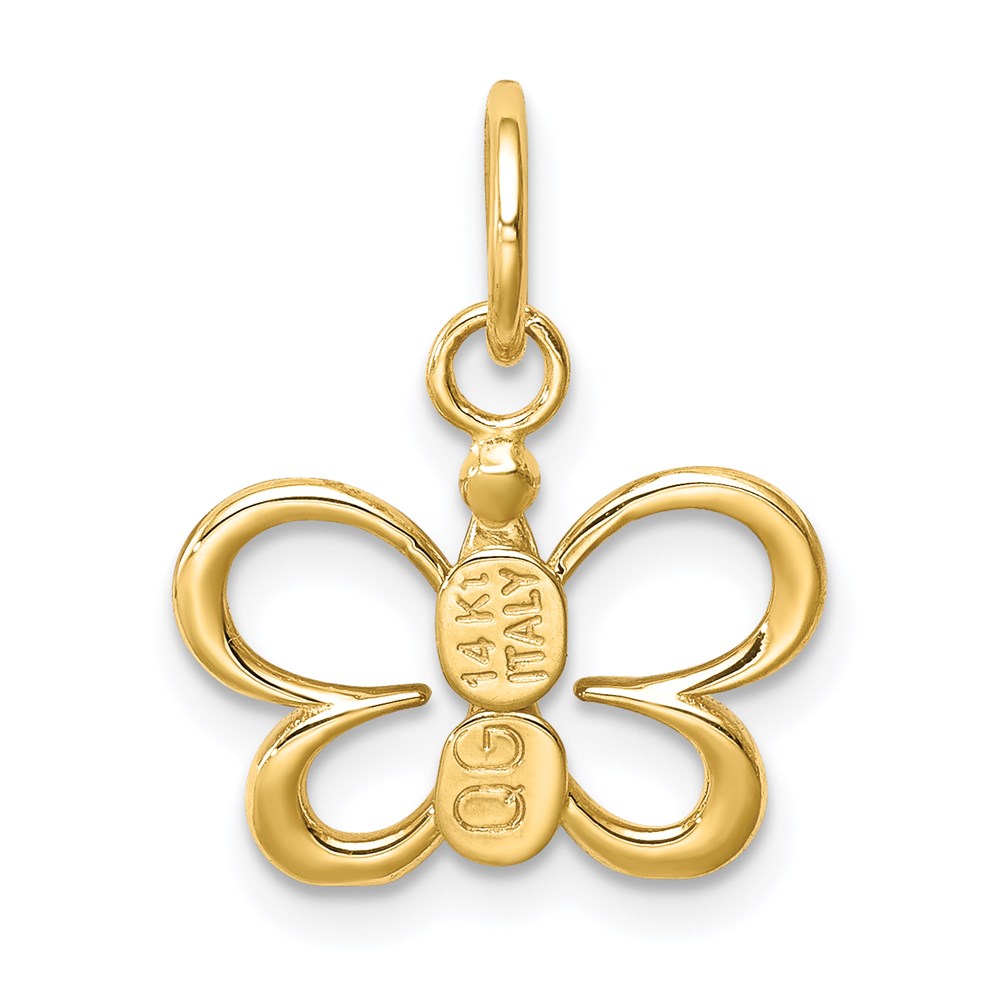 Million Charms 14K Yellow Gold Themed Butterfly Pendant