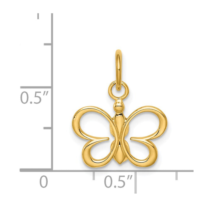 Million Charms 14K Yellow Gold Themed Butterfly Pendant