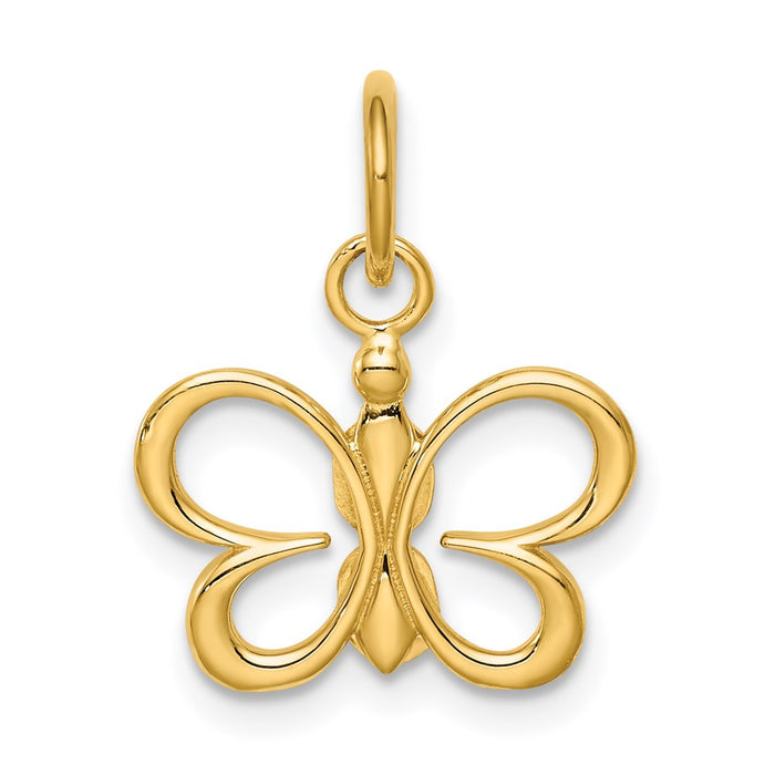 Million Charms 14K Yellow Gold Themed Butterfly Pendant