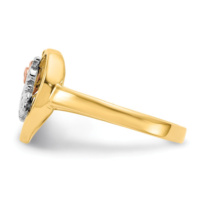 14k Two-tone & Rhodium 15 Anos Ring, Size: 7