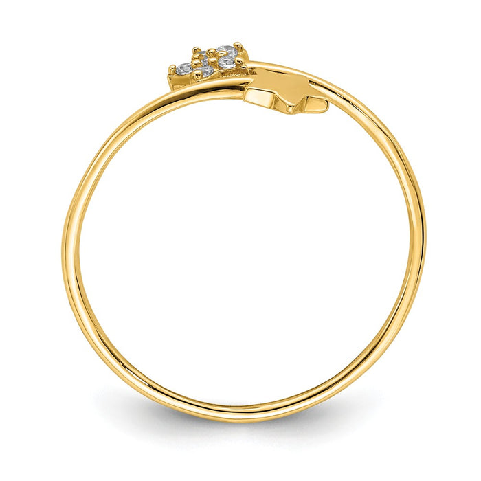 14k Yellow Gold Yellow Gold CZ Star Ring, Size: 7