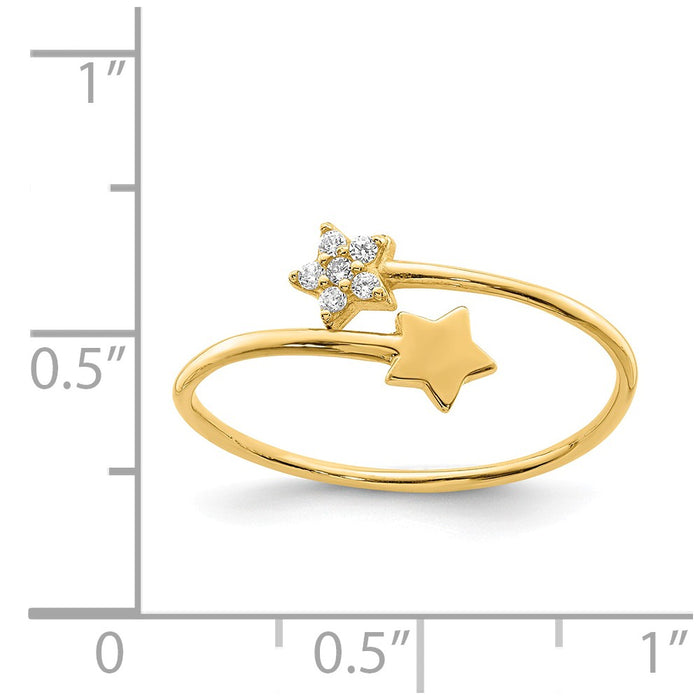 14k Yellow Gold Yellow Gold CZ Star Ring, Size: 7