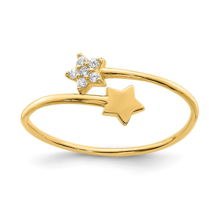 14k Yellow Gold Yellow Gold CZ Star Ring, Size: 7