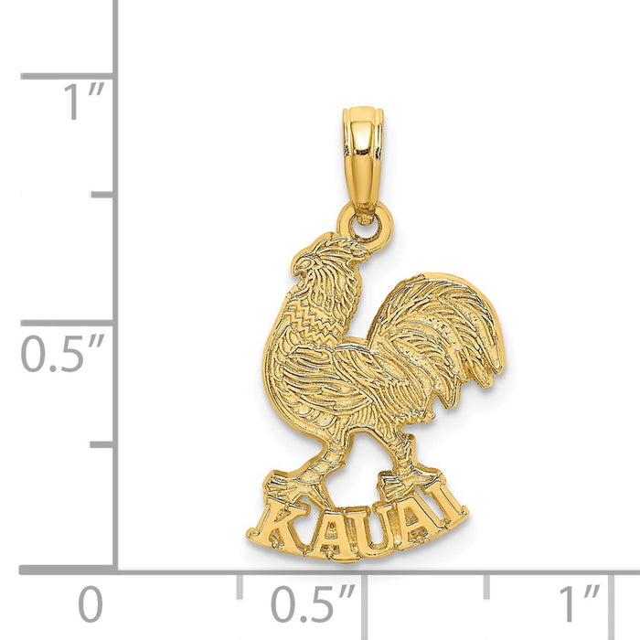 Million Charms 14K Yellow Gold Themed Kauai Under Rooster Charm