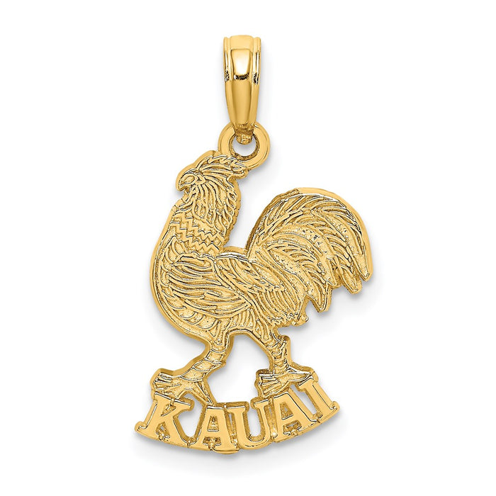 Million Charms 14K Yellow Gold Themed Kauai Under Rooster Charm