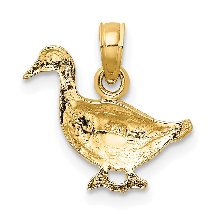 Million Charms 14K Yellow Gold Themed 2-D Goose Charm