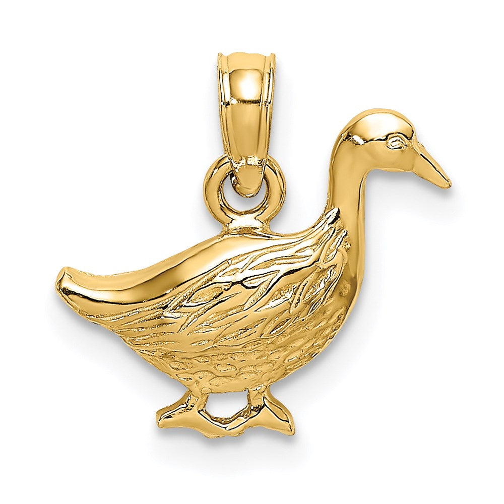 Million Charms 14K Yellow Gold Themed 2-D Goose Charm