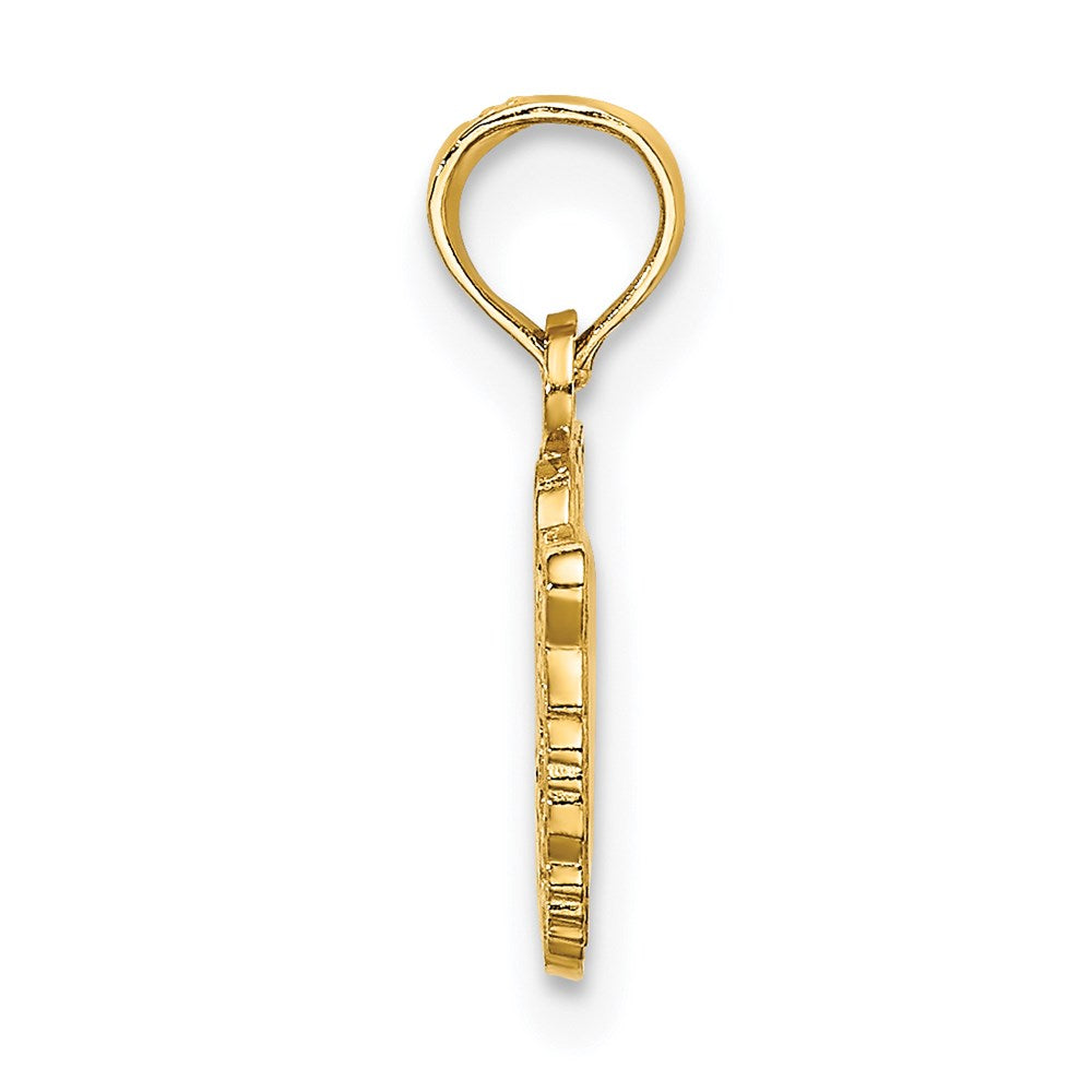 Million Charms 14K Yellow Gold Themed I Heart Tigers With Tiger Head Charm
