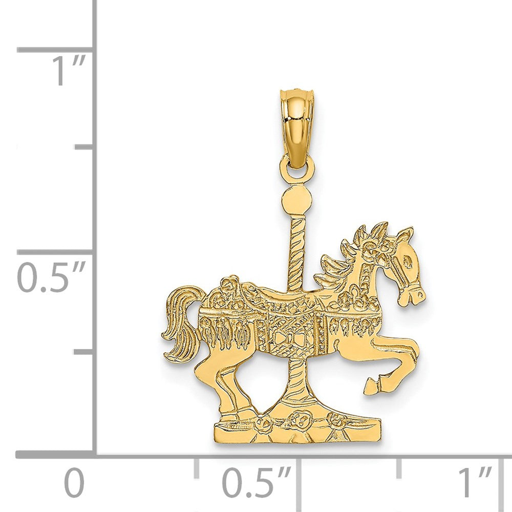 Million Charms 14K Yellow Gold Themed Carousel Horse Charm