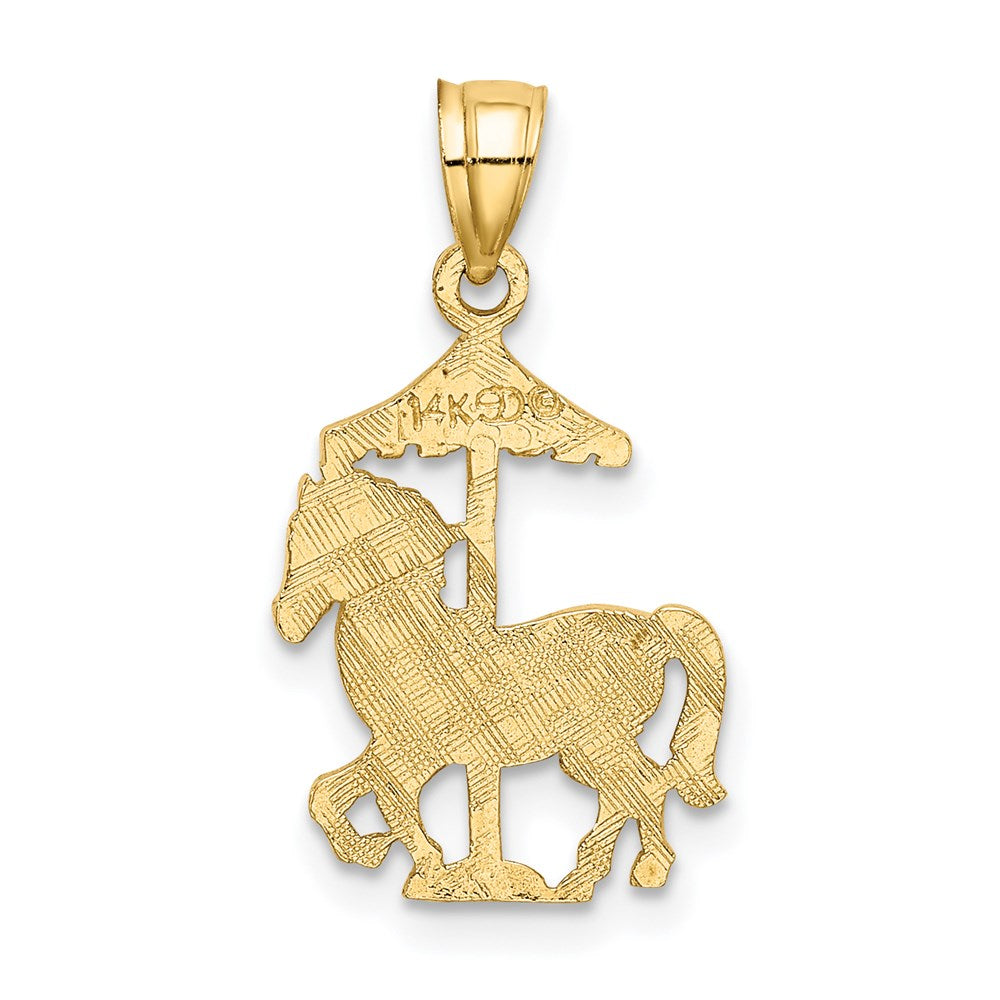 Million Charms 14K Yellow Gold Themed Carousel Horse Charm