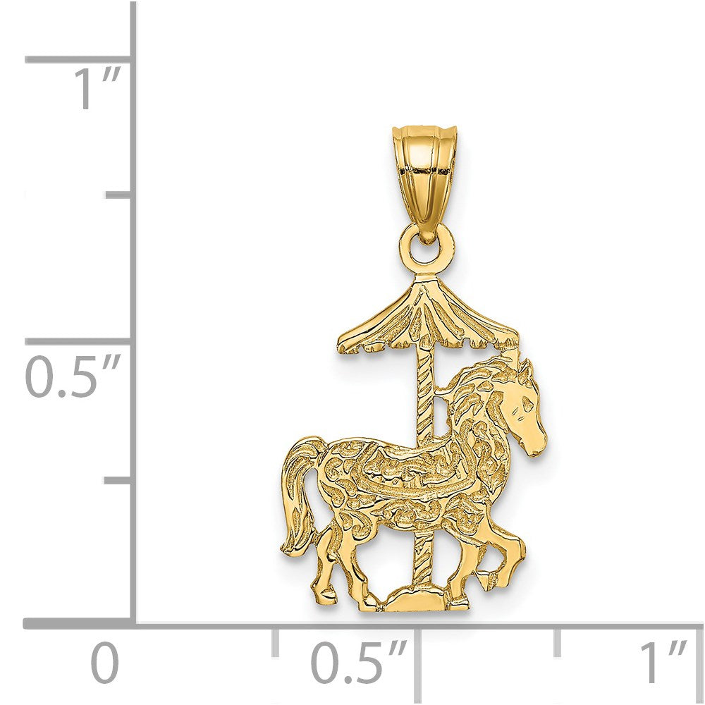 Million Charms 14K Yellow Gold Themed Carousel Horse Charm