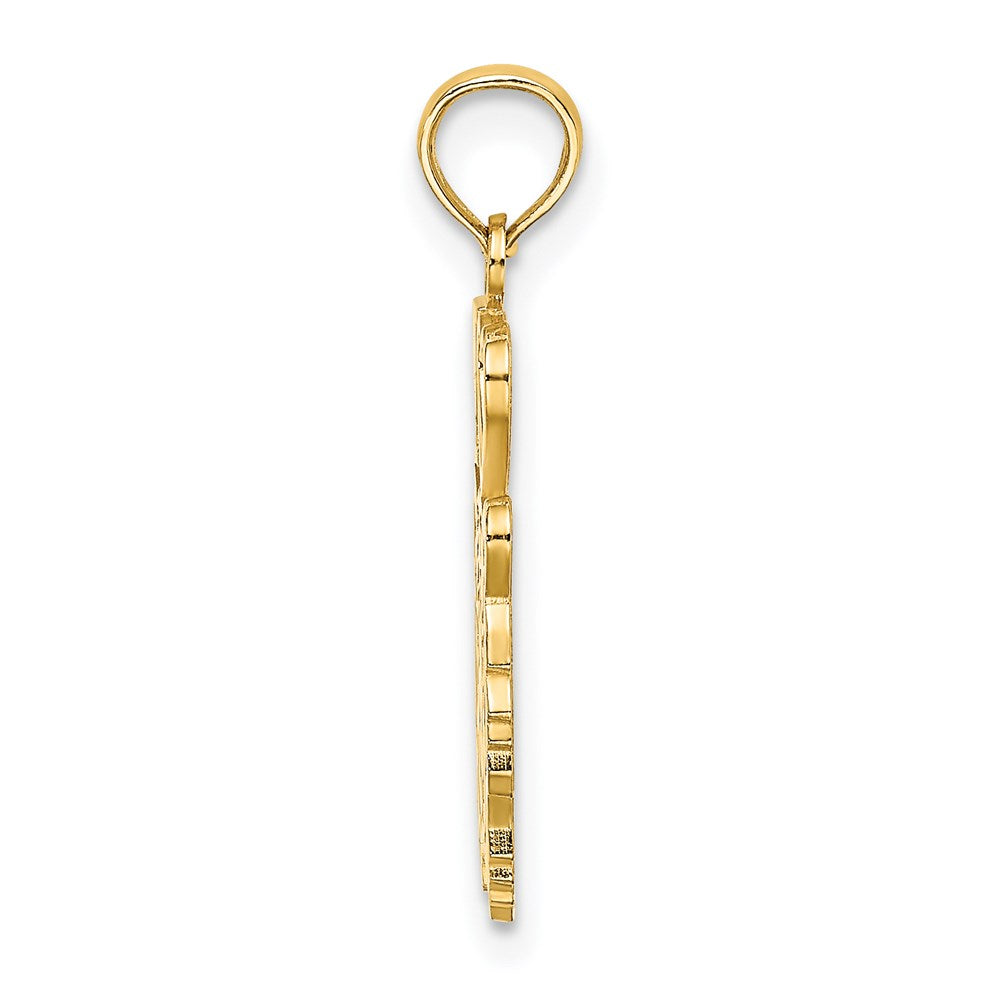 Million Charms 14K Yellow Gold Themed I Heart Tiger Head Charm