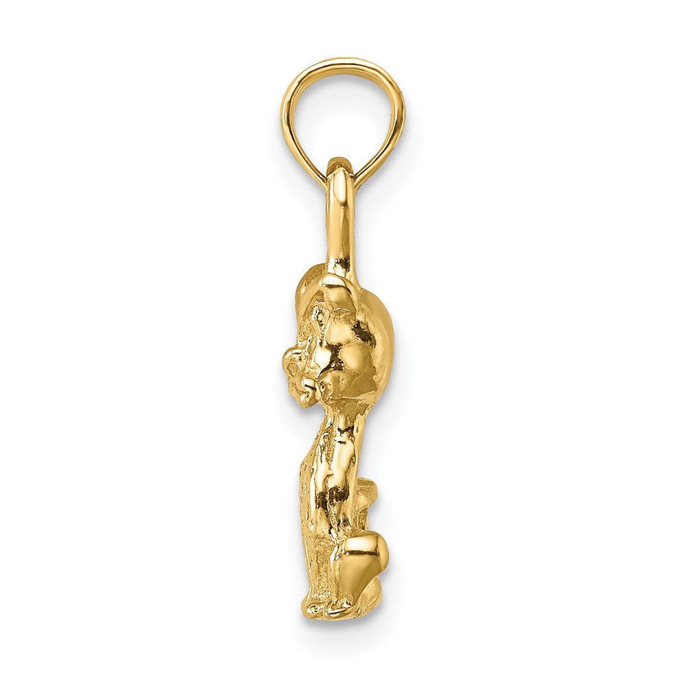 Million Charms 14K Yellow Gold Themed 3-D Mini Sitting Cat Charm