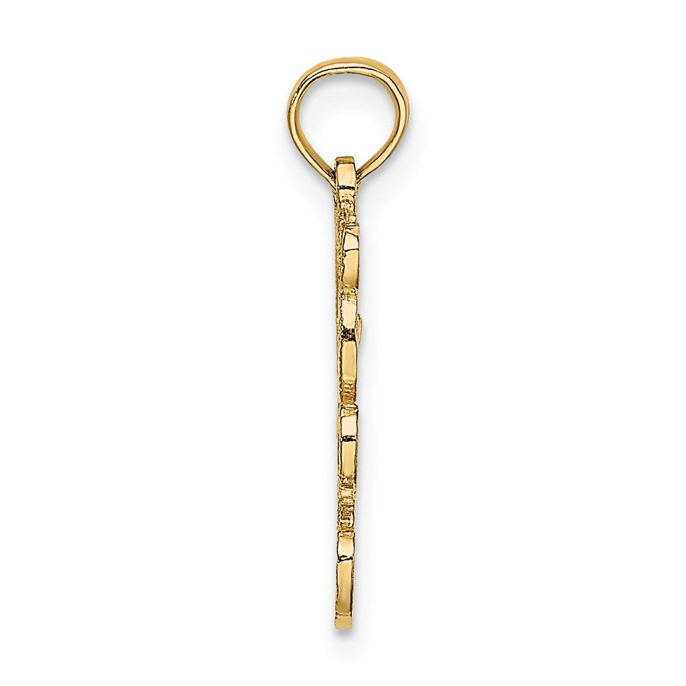 Million Charms 14K Yellow Gold Themed Cut Out Teddy Bear Charm