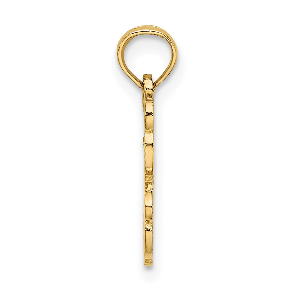 Million Charms 14K Yellow Gold Themed Cut Out Teddy Bear Charm