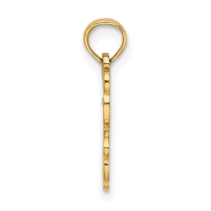Million Charms 14K Yellow Gold Themed Cut Out Teddy Bear Charm